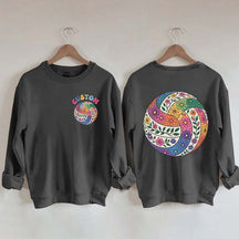 Personalized Volleyball Floral Sweatshirt
