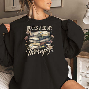 Retro Books Are My Therapy Sweatshirt