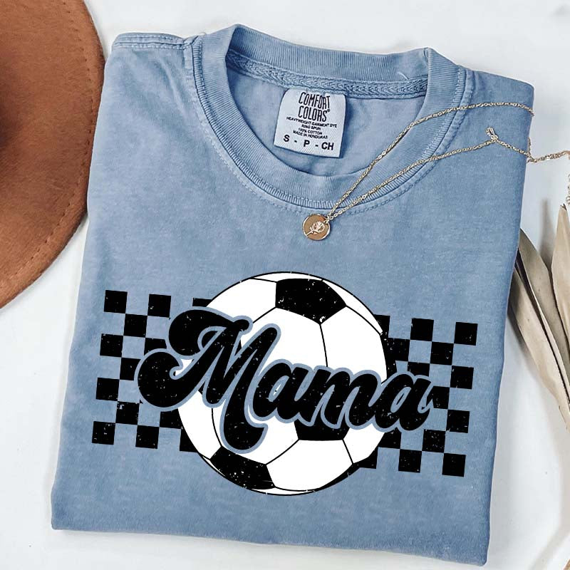 Checkered Mama Soccer Mama T-Shirt
