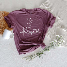 Cat Heartbeat Fur Mama T-Shirt