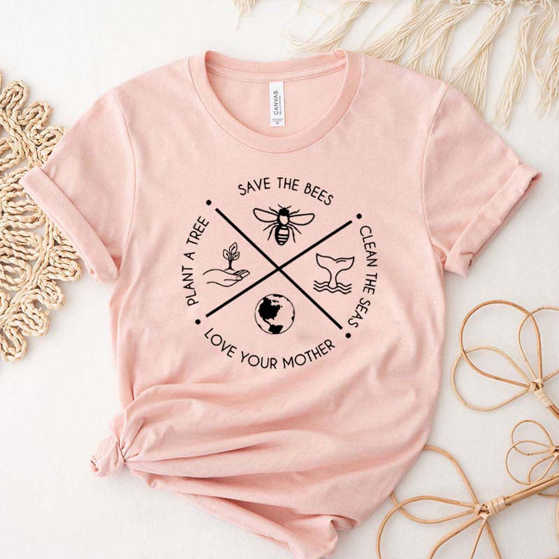Plant A Tree Clean The Seas Save The Bees T-Shirt