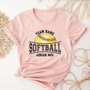 Custom Name Number Softball T-Shirt