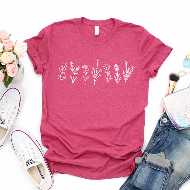 Wild Flowers Botanical  Ladies T-Shirt