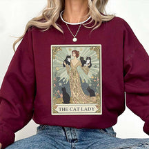 Cute Cat Lady Tarot Card Sweatshirt