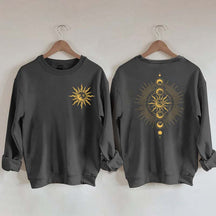 Celestial Moon Phase And Sun Sweatshirt