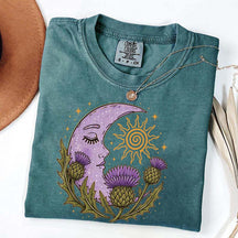 Scottish Thistle Moon Floral T-Shirt