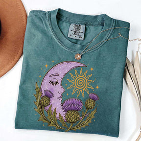 Scottish Thistle Moon Floral T-Shirt