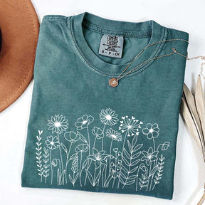 Wild Flower Minimalist Floral T-Shirt
