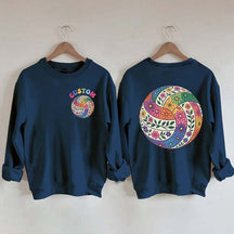 Personalized Volleyball Floral Sweatshirt