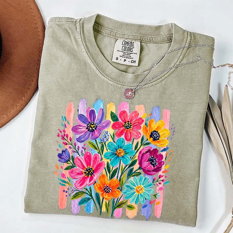 Comfort Colors Daisy Brushstroke Floral T-Shirt