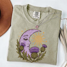 Scottish Thistle Moon Floral T-Shirt