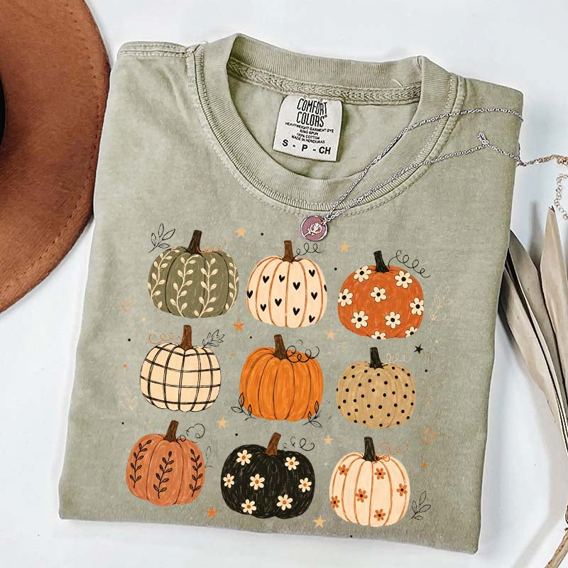 Boho Pumpkin Harvest Season Halloween T-Shirt