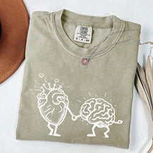 Mental Health Awareness Brain Heart T-Shirt