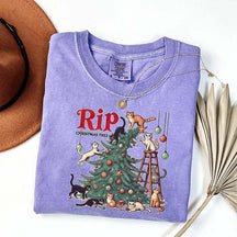 RIP Christmas Tree Comfort Colors Meowy T-Shirt