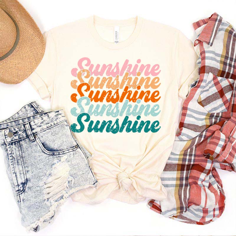 Retro Sunshine Hiking Summer Vacation T-Shirt