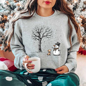 Cute Snowman Dog Lover Sweatshirt