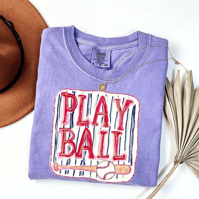 Sports Graphic Play Ball Baseball Mom T-Shirt