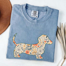 Comfort Colors Floral Dachshund T-Shirt