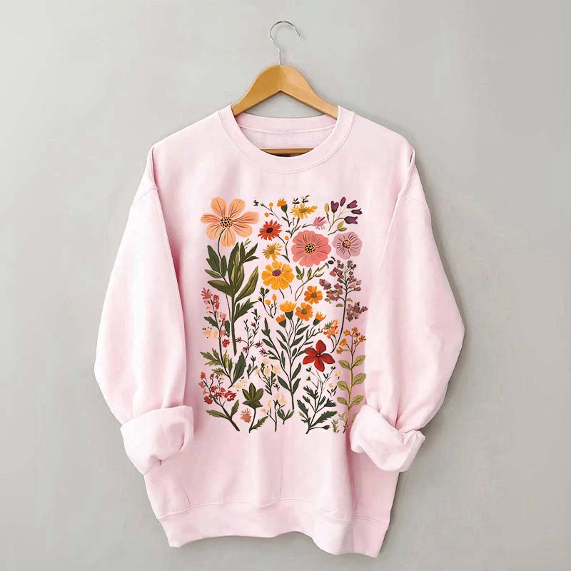 Colorful Wildflower Nursery Botanical Sweatshirt