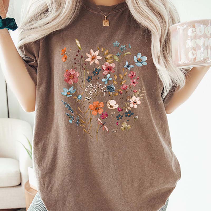 Comfort Color Floral Wildflower Graphic T-Shirt