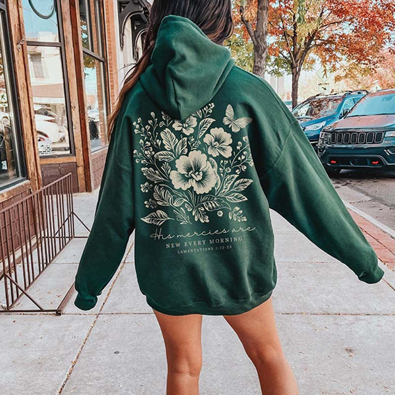 Merch Butterfly Religous Floral Hoodie
