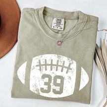 Custom Comfort Colors Football Kids Jersey Number T-Shirt