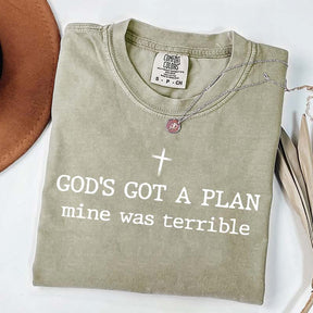 God's Got A Plan Mine Was Terrible Religous Minimalist T-Shirt