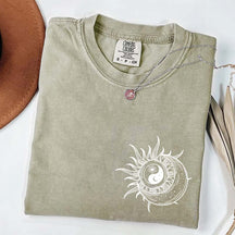Boho Mystical Moon And Sun Yin Yang T-Shirt