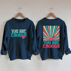 You Are Enough Vintage Retro Rainbow Sweatshirt