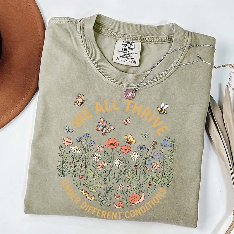 Neurodiversity Awareness Retro Wildflowers T-Shirt