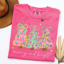 Pink Christmas Tree Cute Holiday T-Shirt