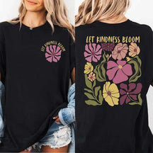 Let Kindness Bloom Retro Positive Quote T-Shirt