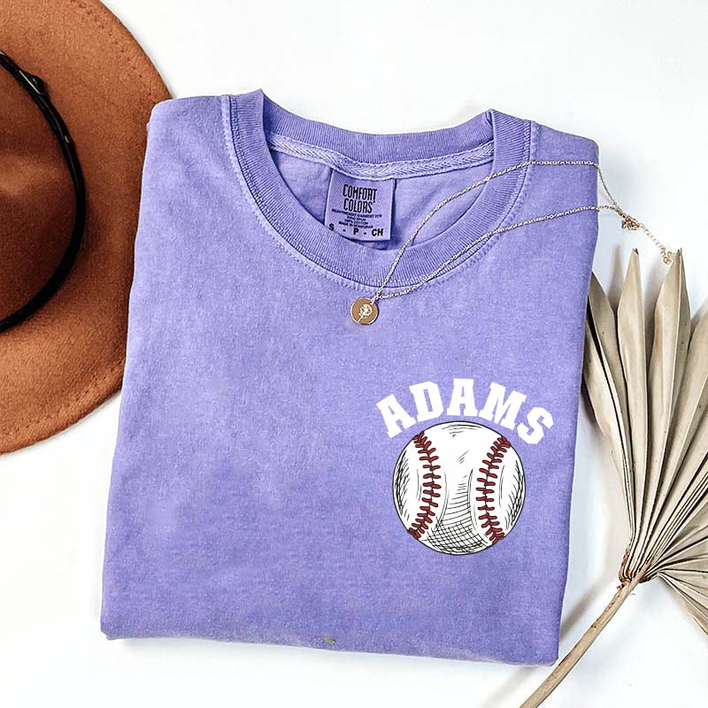 Custom Baseball Name Pocket  T-Shirt