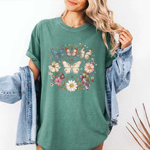 Cottagecore Butterfly Boho Sunflowers T-Shirt