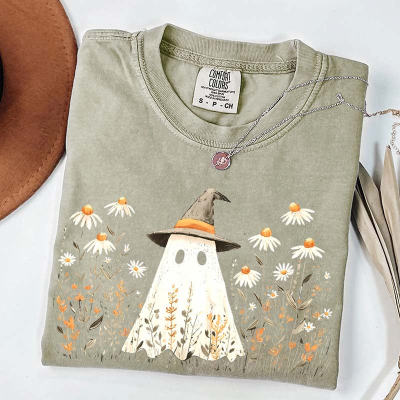 Retro Halloween Fall Aesthetic Daisy Flower T-Shirt