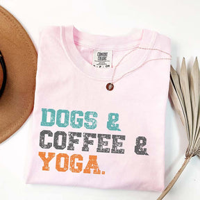 Dogs Coffee Yoga T-Shirt