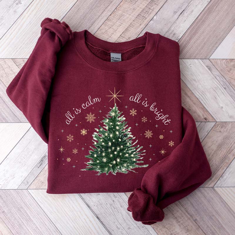 Minimal Chic Holiday Bright Christmas Tree Sweatshirt