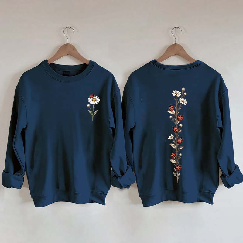 Vintage Ladybug Floral Sweatshirt