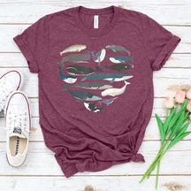 Whale Heart Graphic Ocean Lover T-Shirt