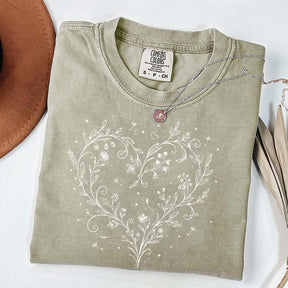 Botanical Dandelion Heart Wildflower T-Shirt