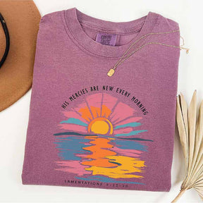 His Mercies Are New Each Morning Sunset T-Shirt