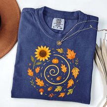 Spiral Sunflower Pumpkin Fall T-Shirt