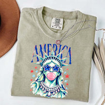 America Statue of Liberty Blowing Bubble Gum T-Shirt