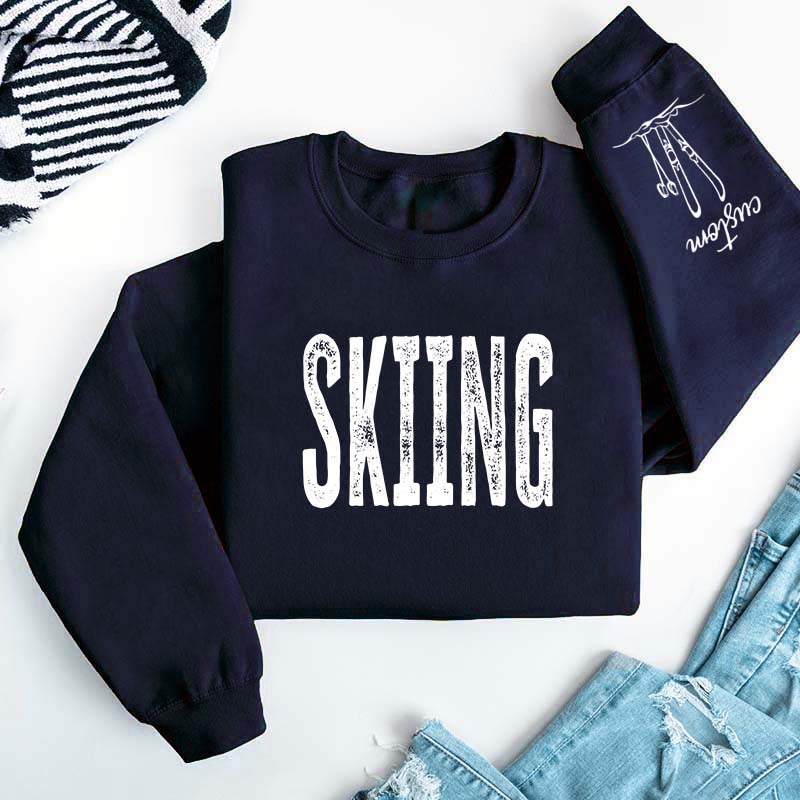 Personalized Skiing Adult Trip Sweatshirt