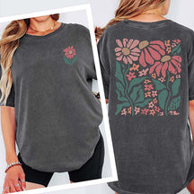 Boho Floral Back Print T-Shirt