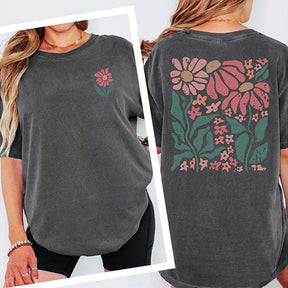 Boho Floral Back Print T-Shirt