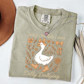 Sorry I'm Late I Was Dilly Dallying Goose Fall T-Shirt