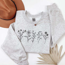 Floral Line Art Mom Sweatshirt