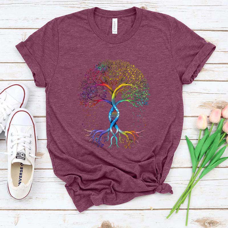 Pride Tree of Life Rainbow DNA T-Shirt