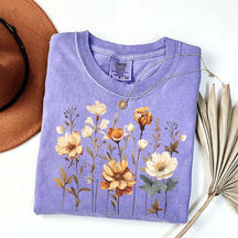 Comfort Colors Vintage Pressed Flowers Fall T-Shirt